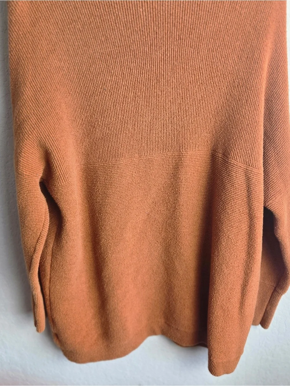 Free People Ottoman Slouchy Tunic Mock Neck Sweater M Apricot Orange Oversize